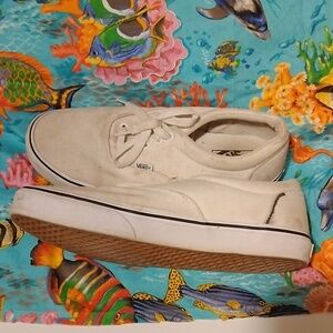 white Vans canvas sneakers men's size 10